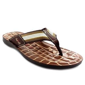 Aerosoft Men's Sandal Soft Brown Keyboard Pattern